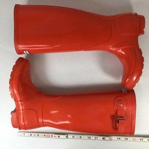 Hunter Women 5 F Boot Original Gloss Rain Snow Orange Tall Rubber Waterproof